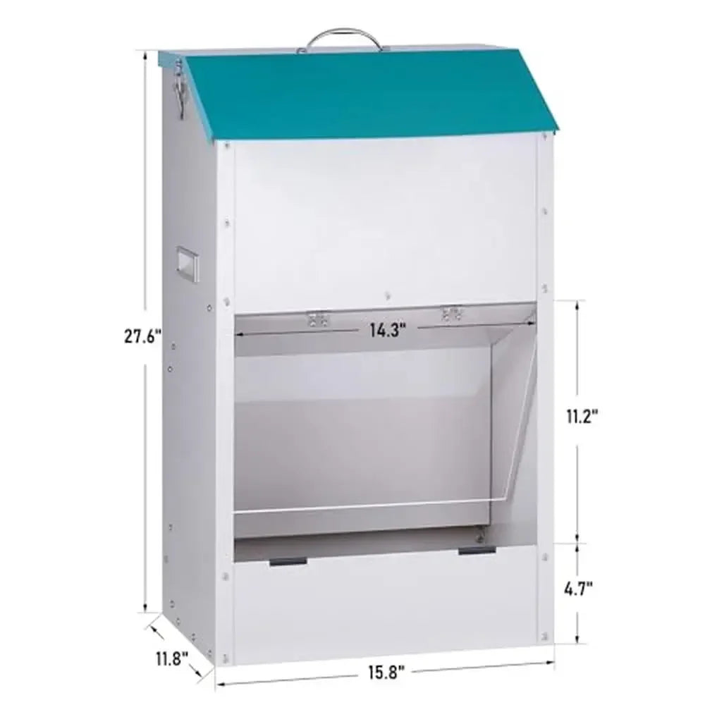 Large Capacity Auto Dog Feeder Steel Gravity Dispenser Durable Galvanized Breed 50lb Pounds