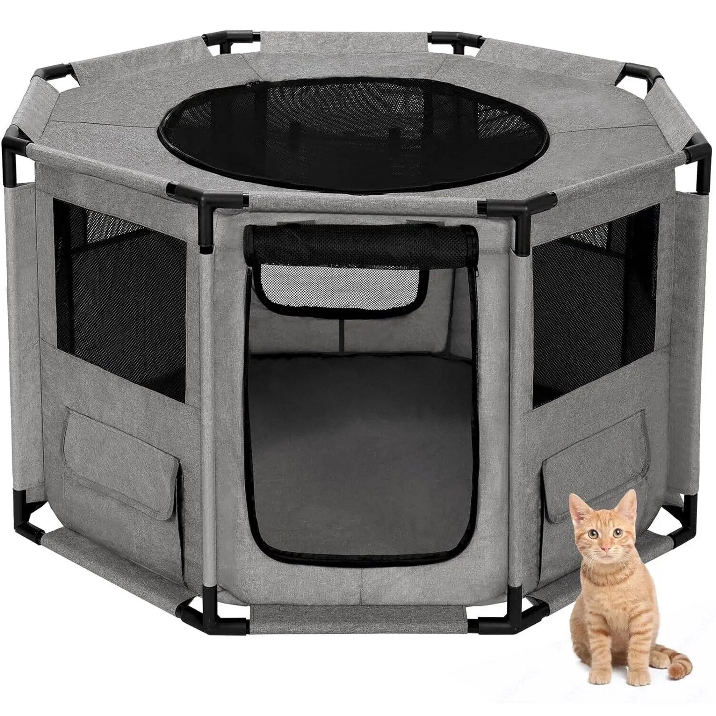 Dog Playpen, Cat Dog Crate Portable Pet Exercise Cage Kennel House Puppy Playpen Animal Playpen Indoor/Outdoor, Water-Resistant