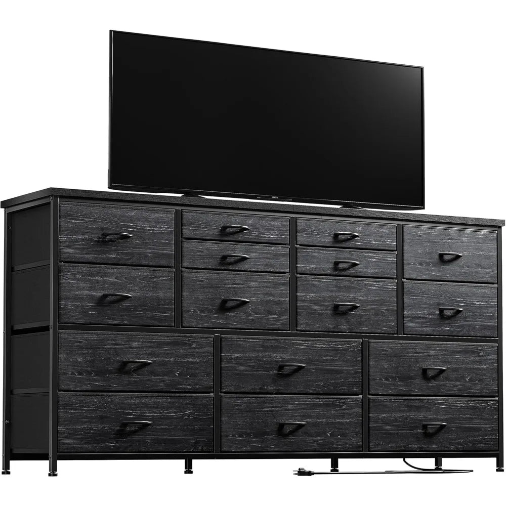 Dresser TV Stand with Power Outlet 60" TV Stands for Living Room Dresser for Bedroom with 16 Drawers for TV Stand - Loving Babies & Pets Shop