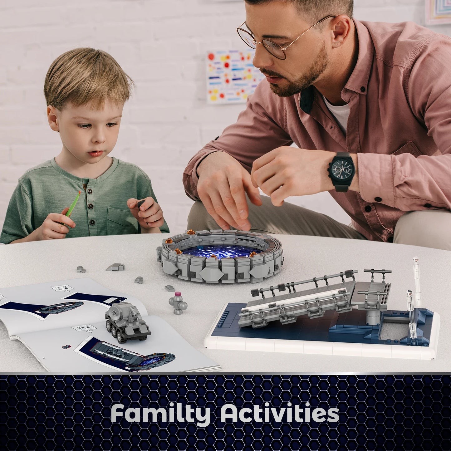 Stargateal Building Block Kit 722PCS Movie Space Travel Scenes Mobile Chariots Toys