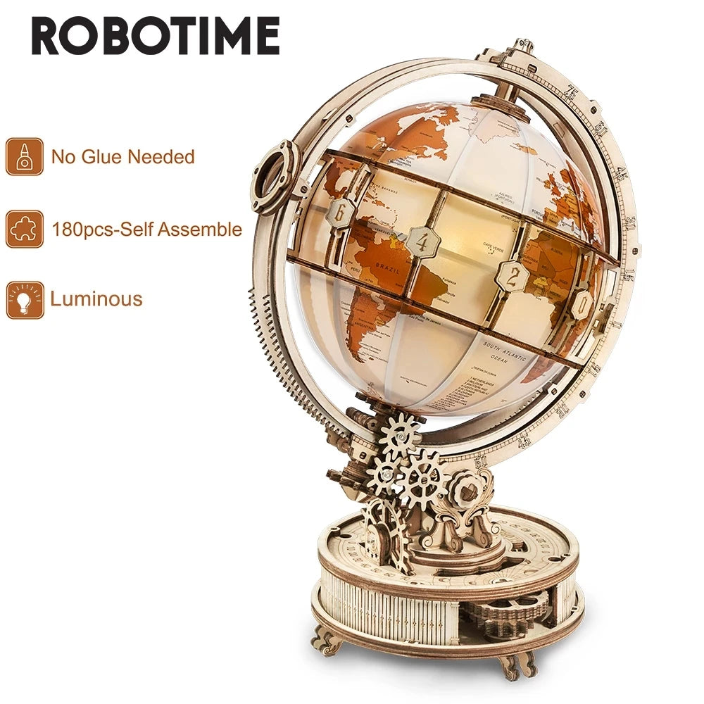Robotime Rokr 3D Puzzle Luminous Wooden LED Model Building Block Kit for All Ages