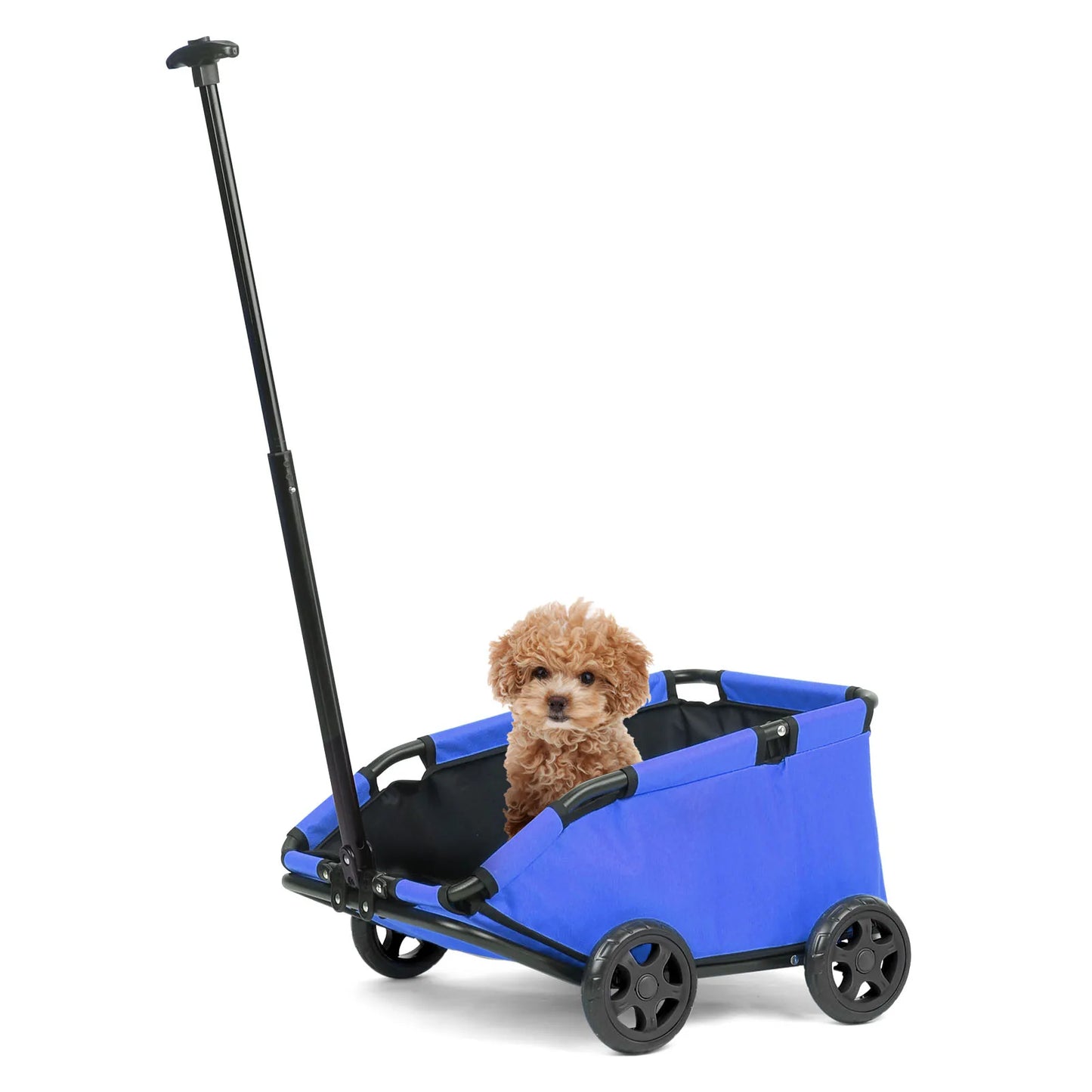 Lightweight 4 Wheel Small Pet Cart Stroller for Dogs and Cats with 360 Degree Rotation