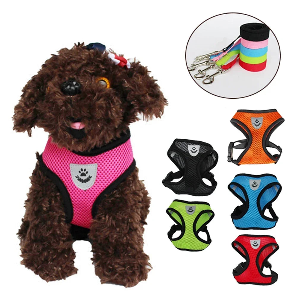 Cat Dog Adjustable Harness Vest Walking Lead Leash For Puppy - Loving Babies & Pets Shop