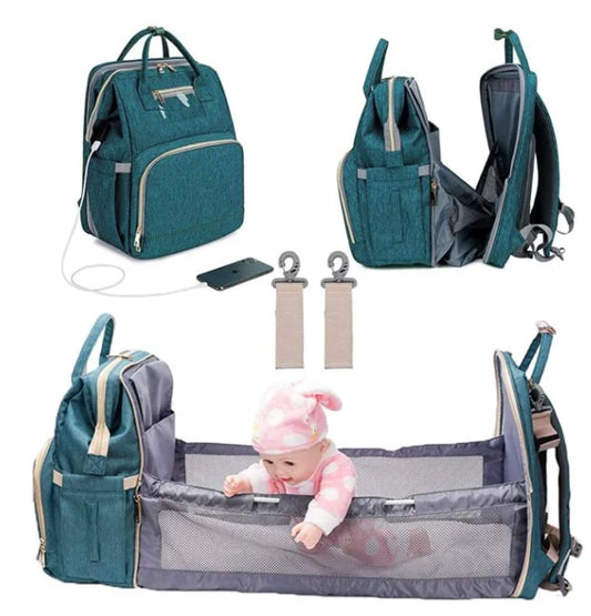 Fashionable Portable Folding Crib Diaper Bag Large Capacity Baby Stroller Organizer