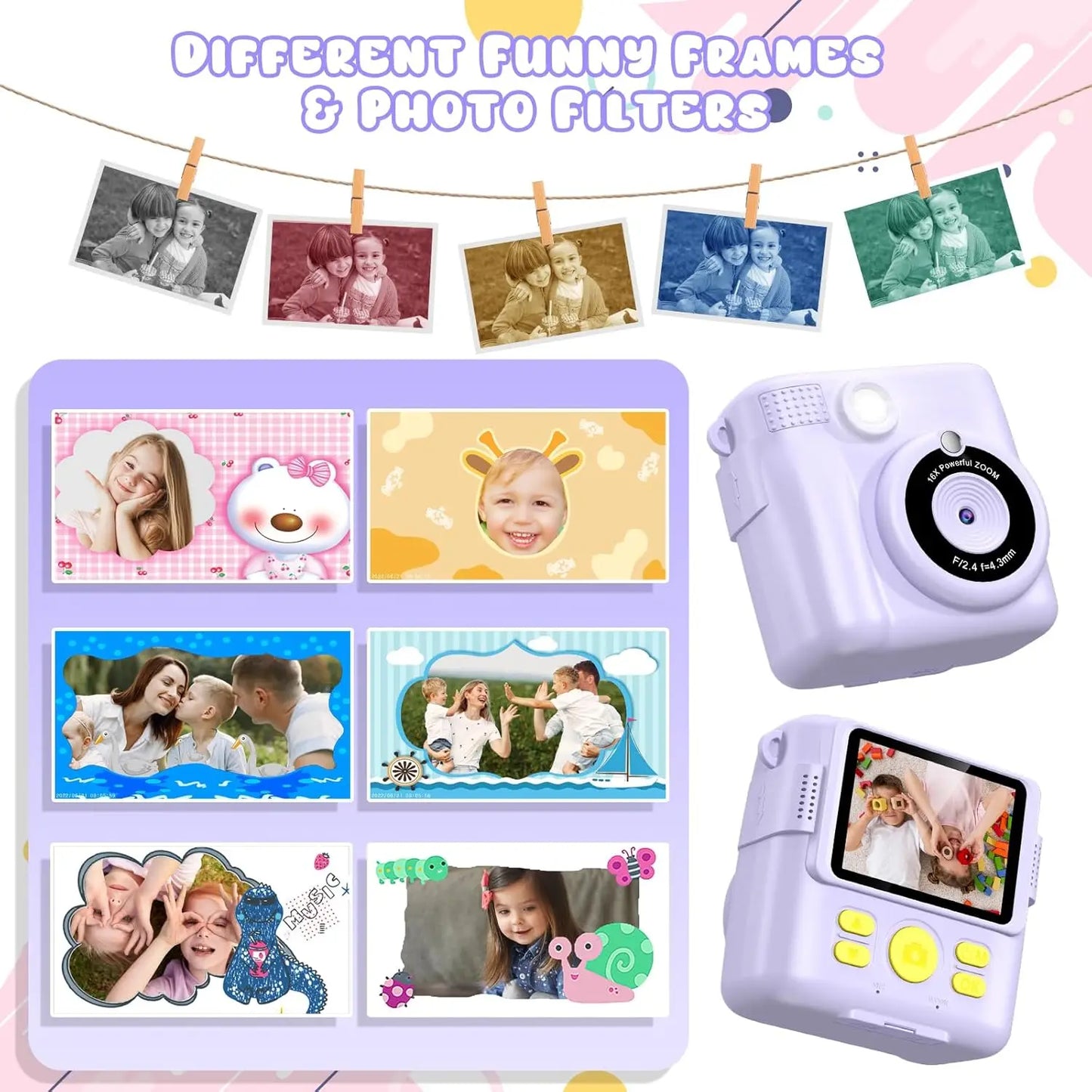 Gofunly Children's Instant Print Camera 1080P Digital Camera Toy for Ages 6 to 12
