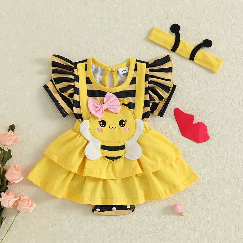 Baby Girl Floral Sleeveless Romper With Headband And Sandals