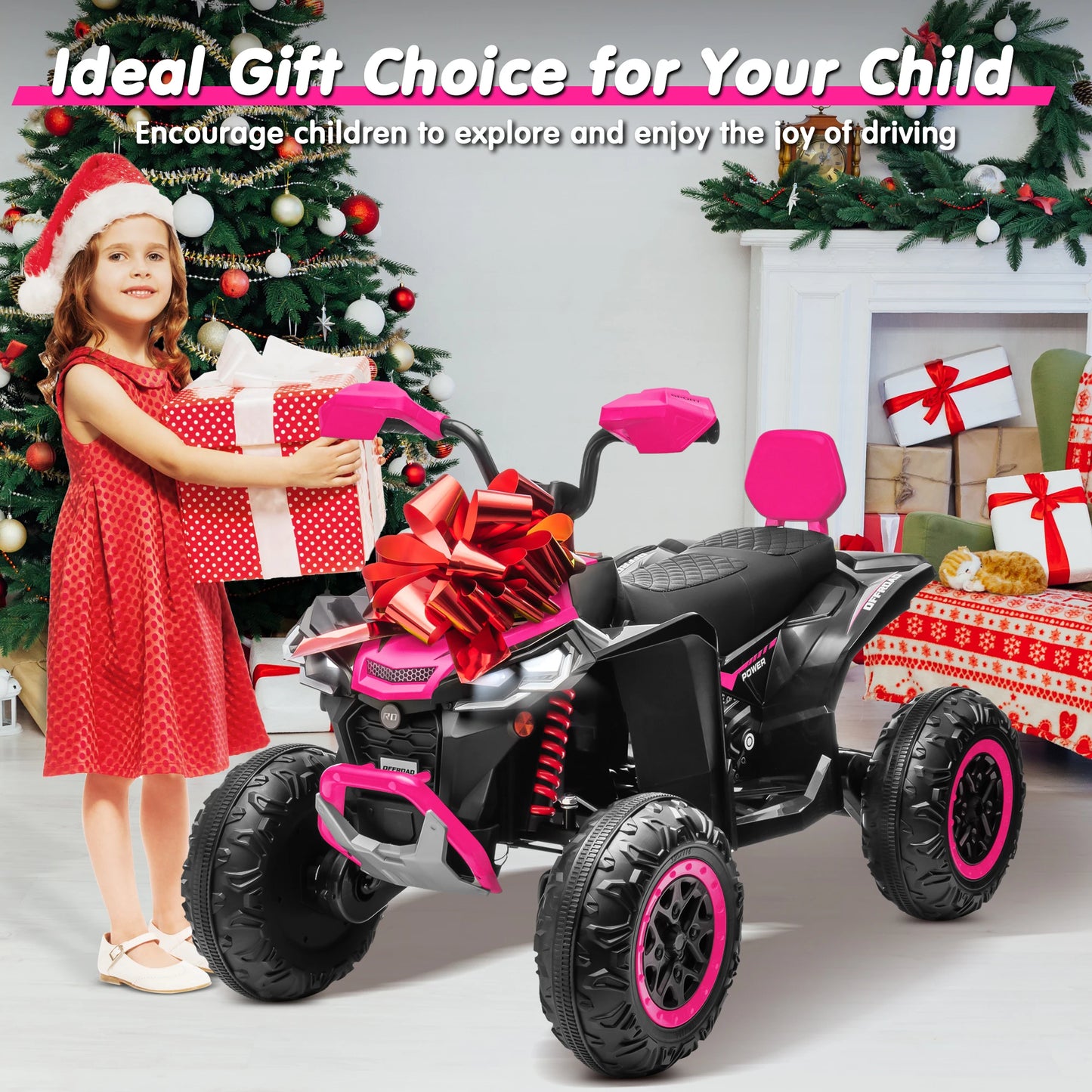 Kids JOYRACER 24V 4 Wheeler ATV Ride On Toy Two Seater with Powerful 800W Motor