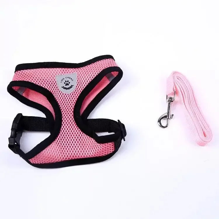 Cat Dog Adjustable Harness Vest Walking Lead Leash For Puppy - Loving Babies & Pets Shop