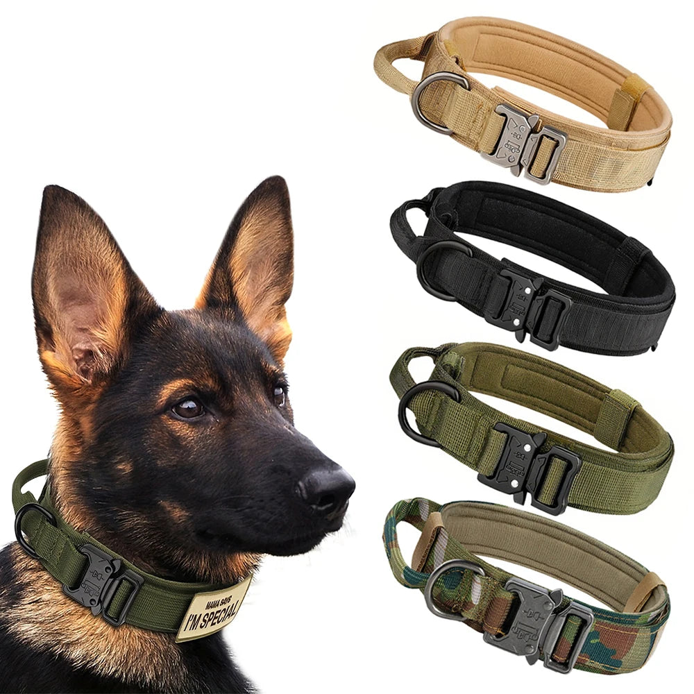 Adjustable Tactical Dog Training Collar and Leash Set for Small and Big Dogs