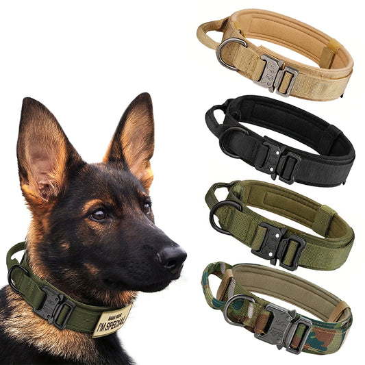 Adjustable Tactical Dog Training Collar and Leash Set for Small and Big Dogs