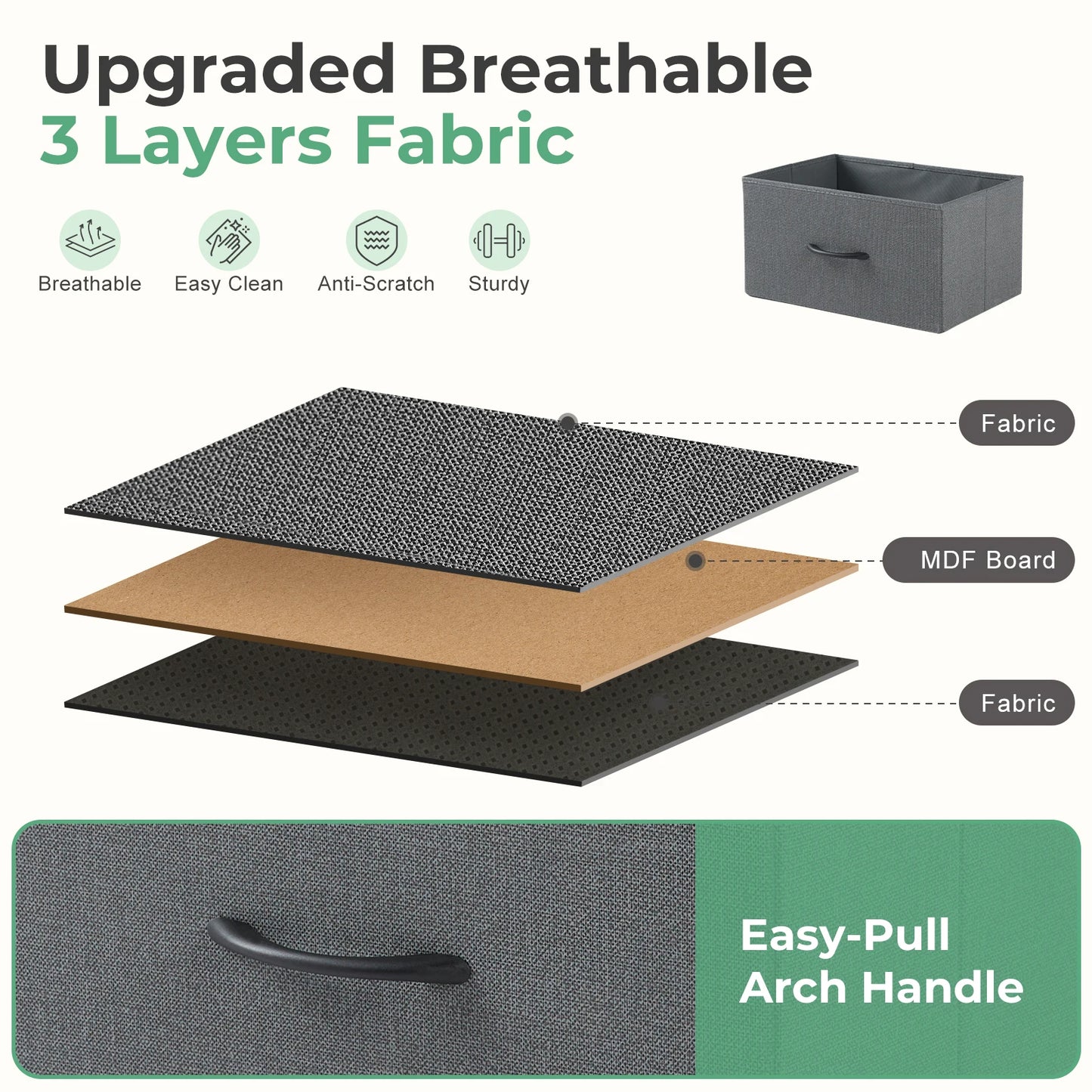 JHK Cabinet For Living Room With 2 Fabric Drawers Beside Nightstand Tables Storage Closet Chest Clothes Display Of Furniture - Loving Babies & Pets Shop