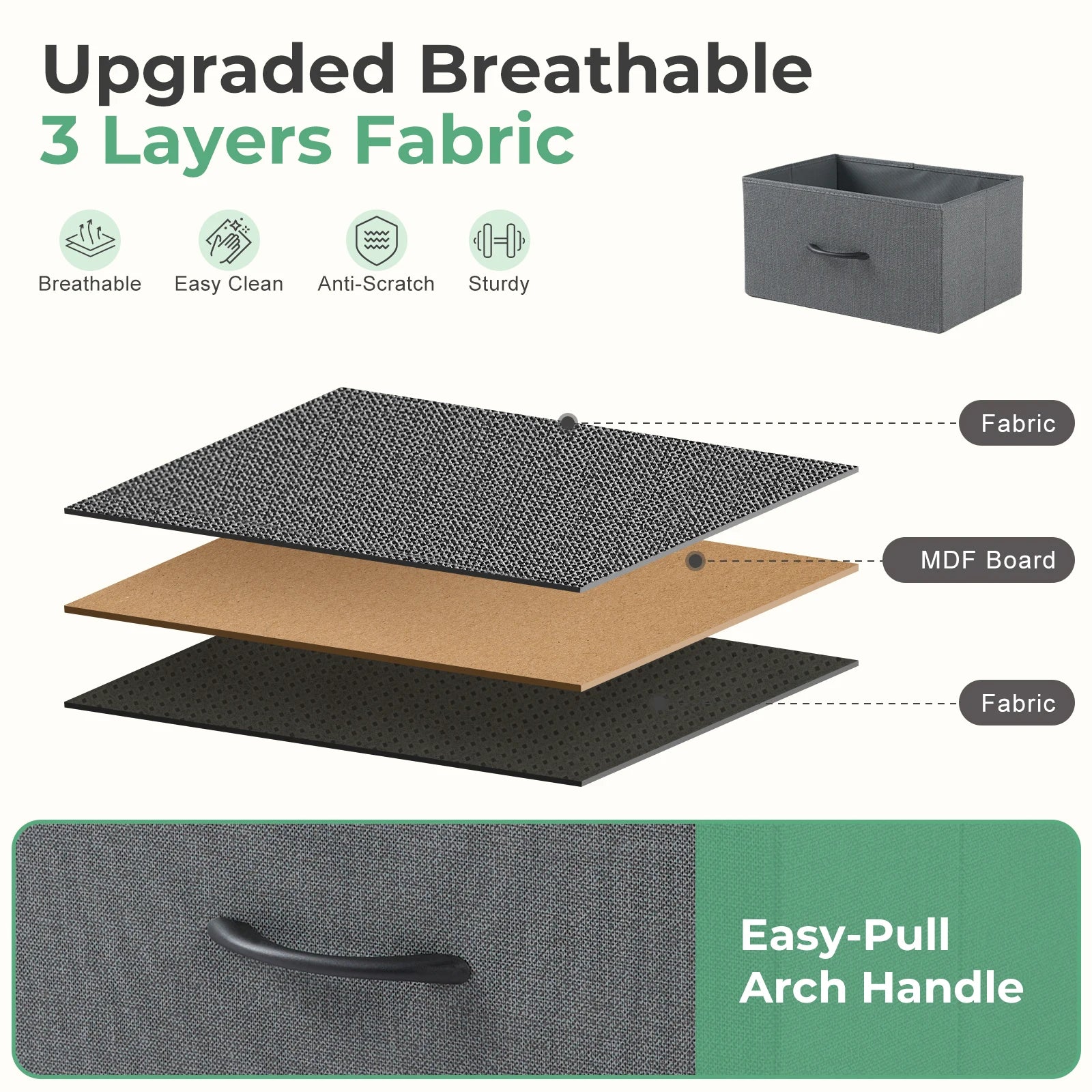 JHK Cabinet For Living Room With 2 Fabric Drawers Beside Nightstand Tables Storage Closet Chest Clothes Display Of Furniture - Loving Babies & Pets Shop