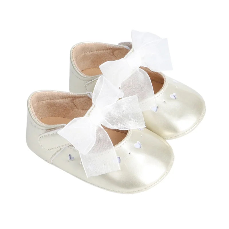 Adorable Baby Girls Heart Cutout Mary Jane Flats with Non-Slip Sole Perfect for Newborn Crib Shoes and Dressy Outfits - Loving Babies & Pets Shop
