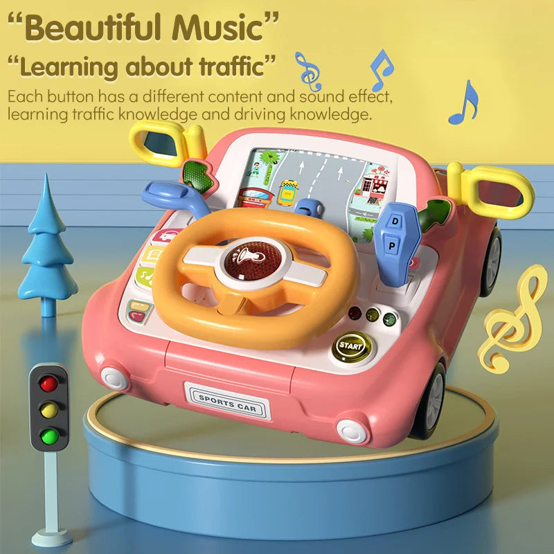 Interactive Baby Car Toy Light and Musical Steering Wheel for Developing Motor Skills
