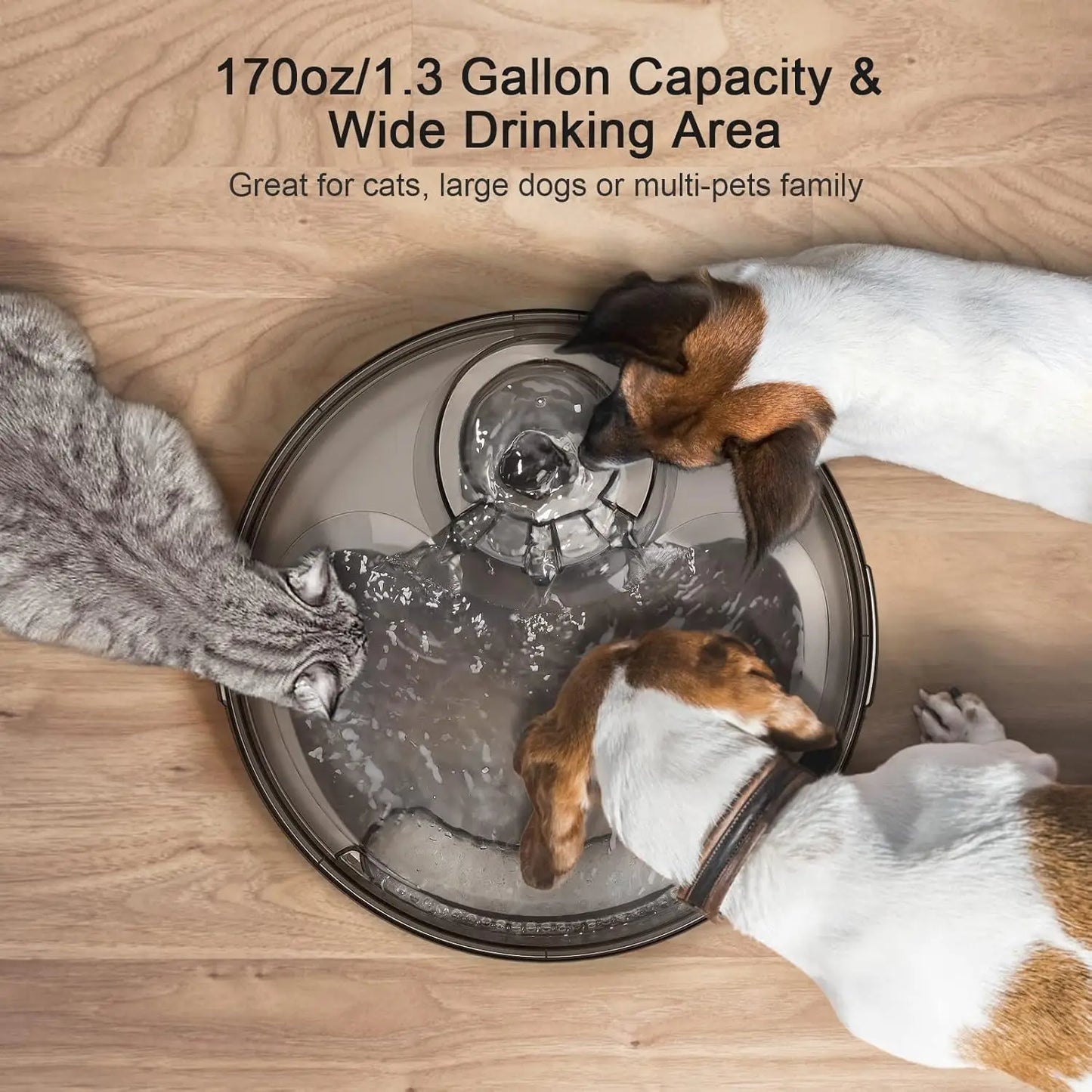 NPET DF10 Dog Water Fountain, 170oz/1.3Gallon/5L Large Automatic Pet Water Dispenser Dog Water Bowl for Cat, Dogs, Multiple Pets - Loving Babies & Pets Shop