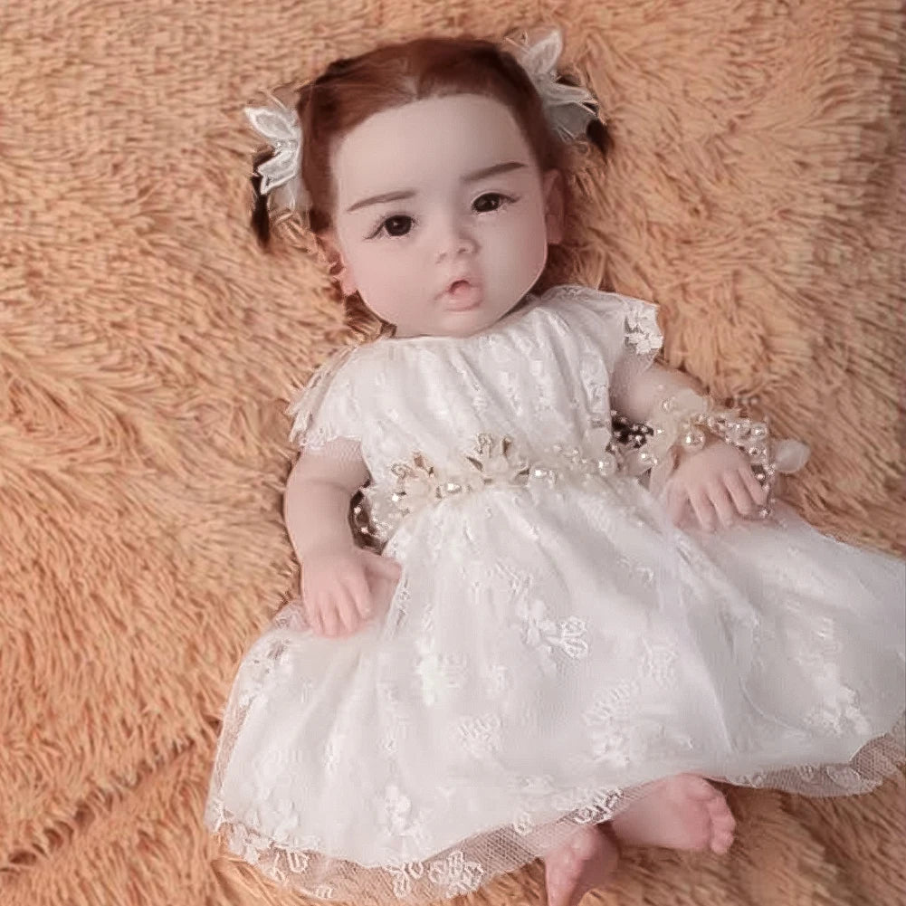 U-charmmore 47cm 3KG Full Silicone Reborn Baby Silicone Reborn Doll Full Body Silicone Girl  Real Newborn Baby Kid's Gift - Loving Babies & Pets Shop
