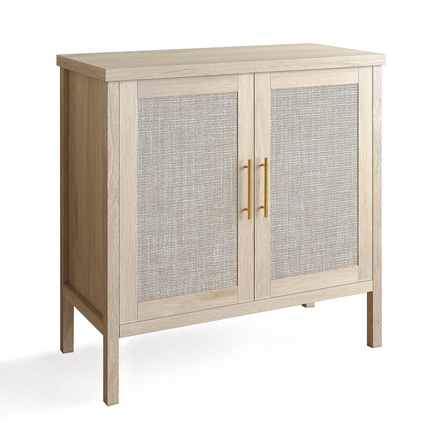 Rattan Storage Cabinet, Buffet Cabinet Sideboard with Rattan Decorated Doors, Cupboard for Hallway, Entry, Living Room - Loving Babies & Pets Shop