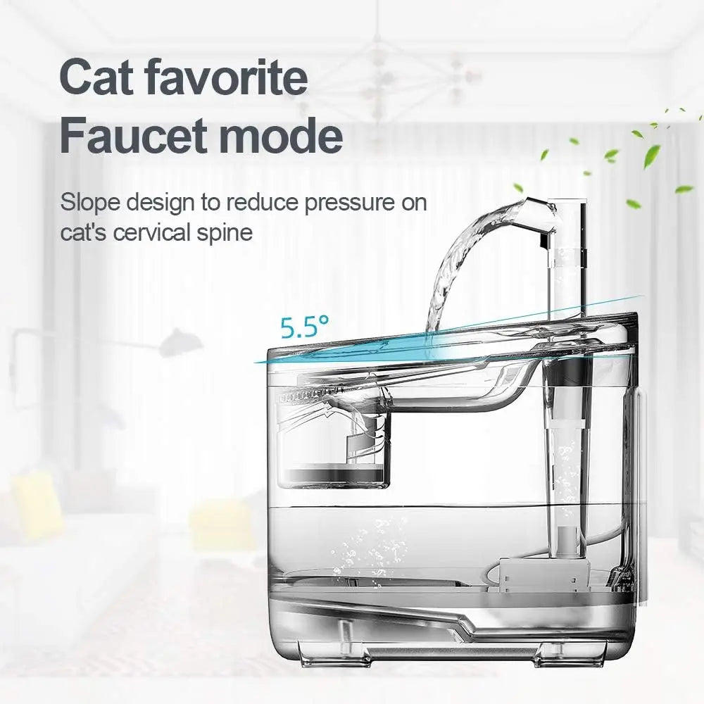 NPET Cat Water Fountain WF050TP 1.5L Automatic Pet Drinking Fountain with Replacement Faucet Kit