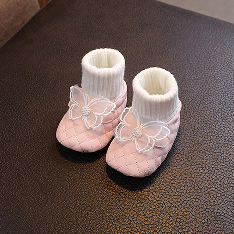 Infant Girls Sparkly Mary Jane Flats Shoes with Bowknot for Birthday Party Wedding Baby Shower and Holiday Festivities - Loving Babies & Pets Shop