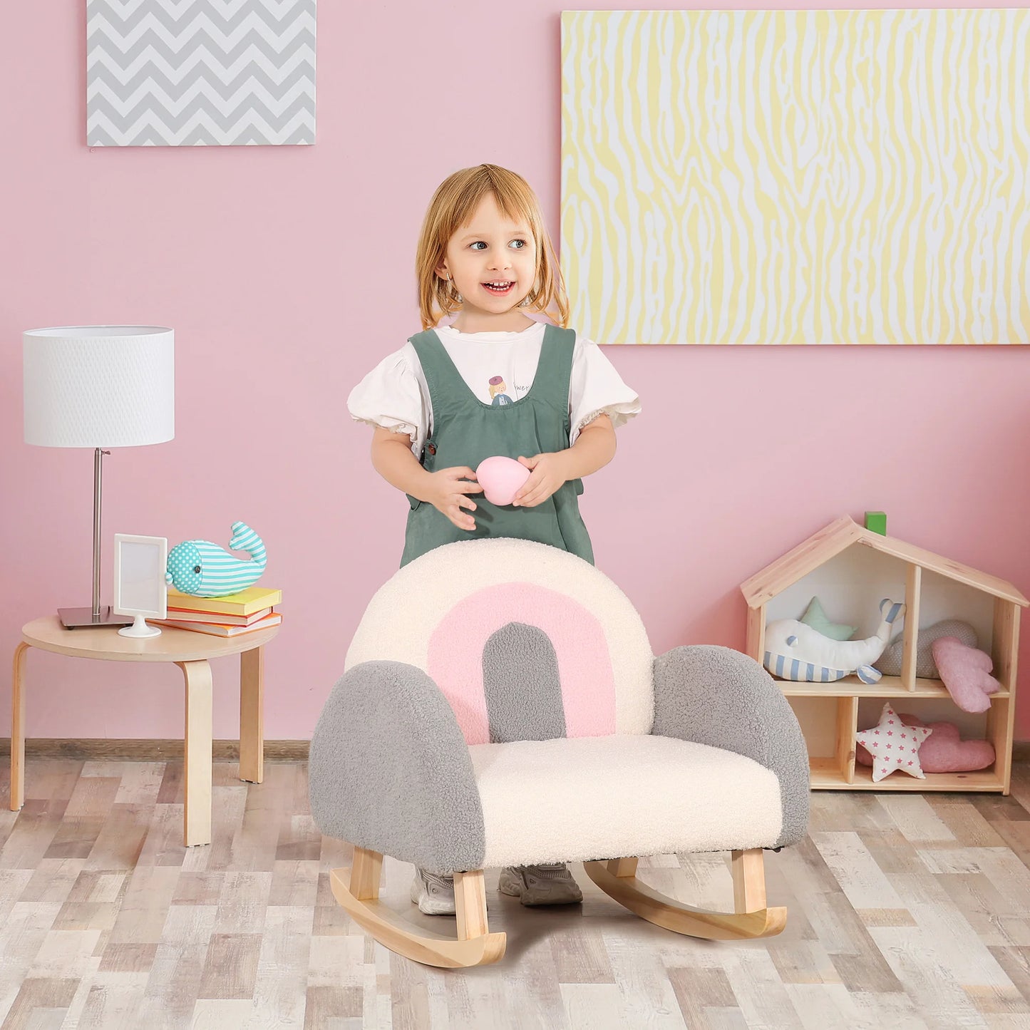 Rocking Toddle Sofa Chair for Nursery Kindergarten Playroom Bedroom - Gray - Loving Babies & Pets Shop