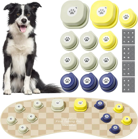 Mewoofun Dog Talking Button Set Kit with Mat Rechargeable