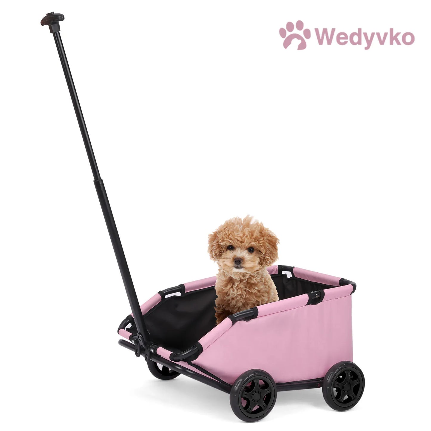 Lightweight 4 Wheel Small Pet Cart Stroller for Dogs and Cats with 360 Degree Rotation