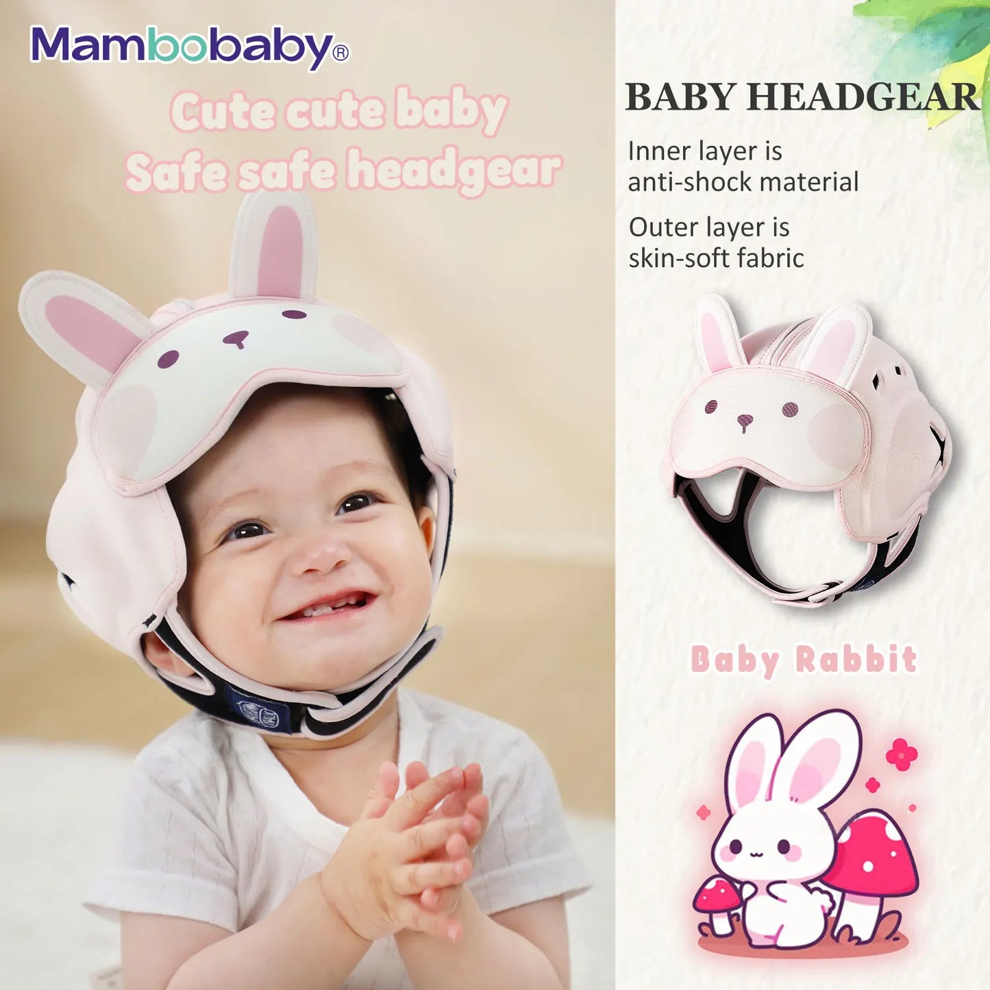 Mambobaby Safe Anti-Shock Baby Helmet for Crawling and Walking Protection for Infants