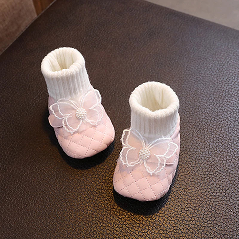 Infant Girls Sparkly Mary Jane Flats Shoes with Bowknot for Birthday Party Wedding Baby Shower and Holiday Festivities - Loving Babies & Pets Shop