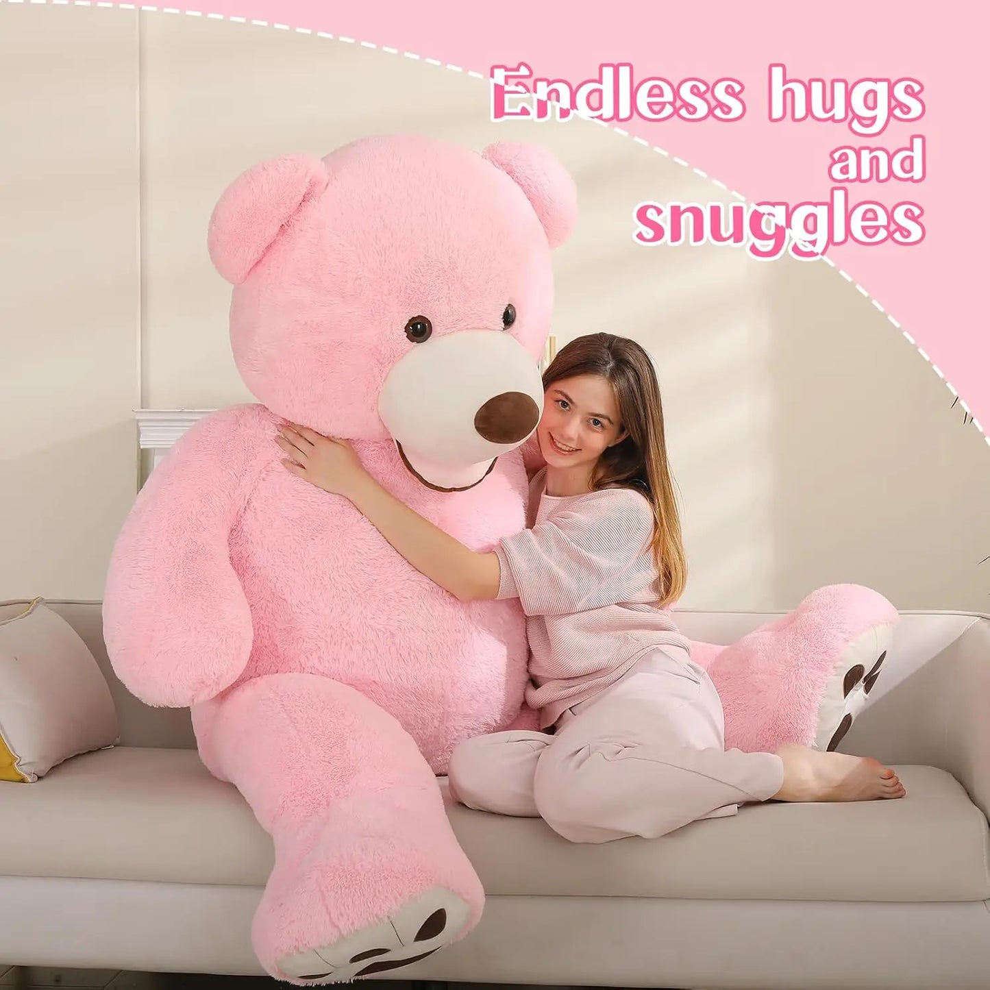 MaoGoLan Giant Pink 6ft Teddy Bear Plush for Valentines Day
