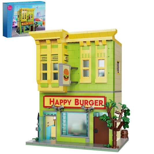 BuildMOC Burgers Store Building Block Set Inspired by Bob Movie 1018 Pieces for Kids