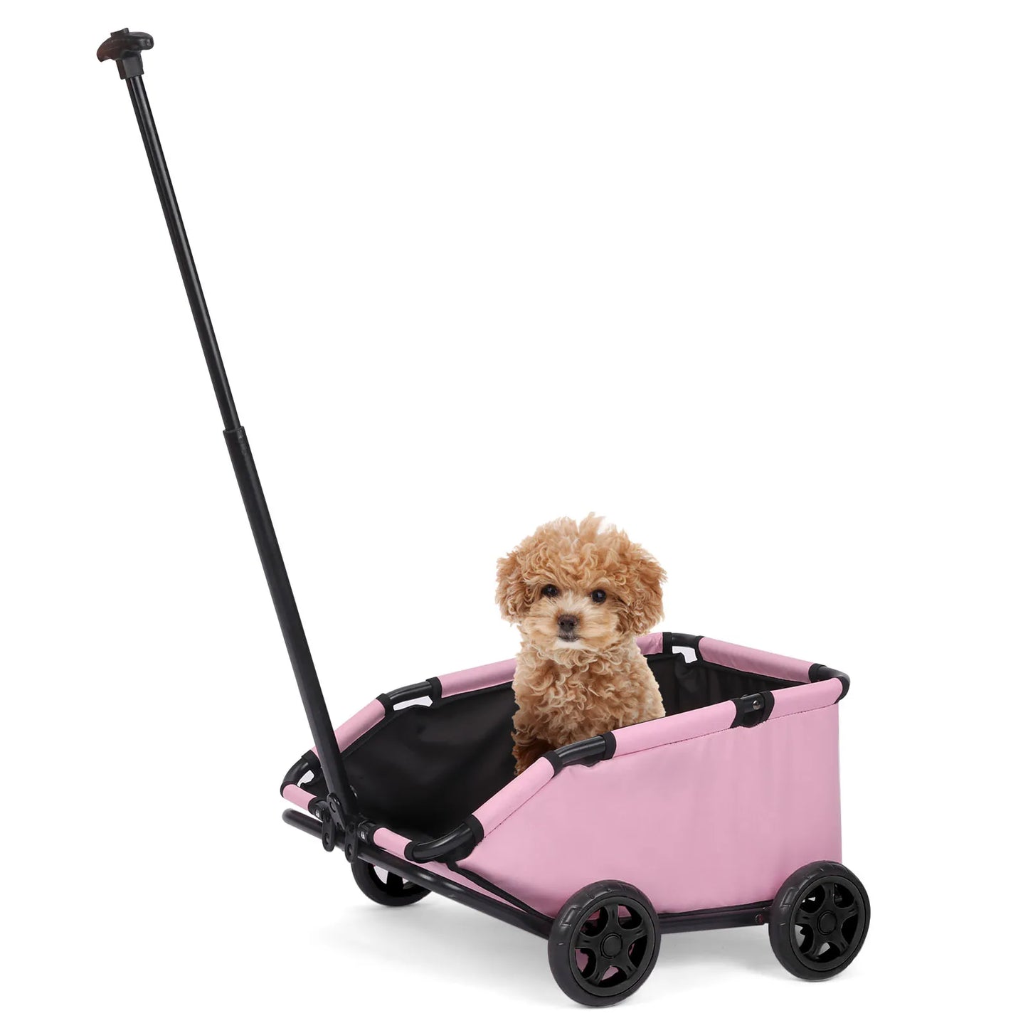 Lightweight 4 Wheel Small Pet Cart Stroller for Dogs and Cats with 360 Degree Rotation