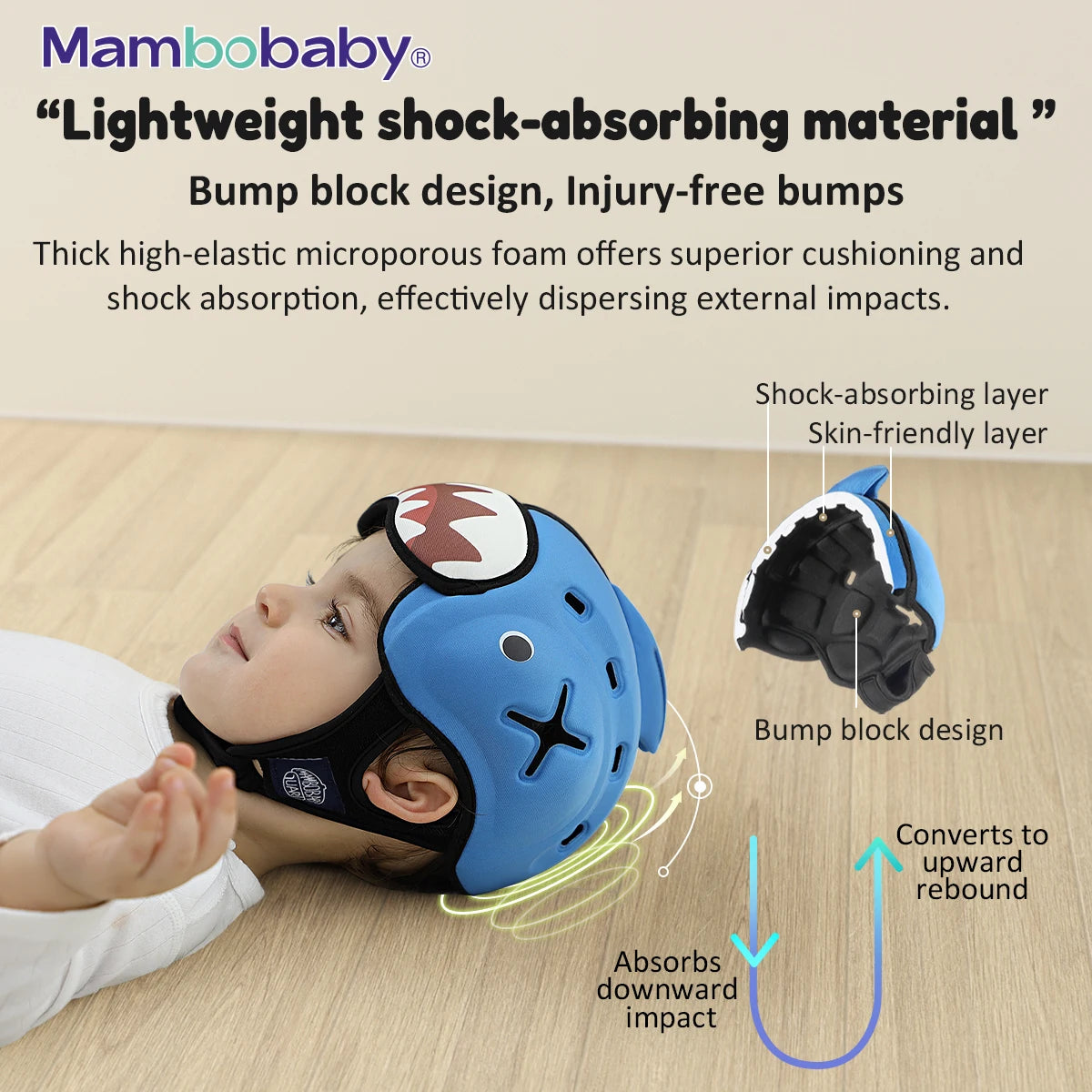 Mambobaby Safe Anti-Shock Baby Helmet for Crawling and Walking Protection for Infants