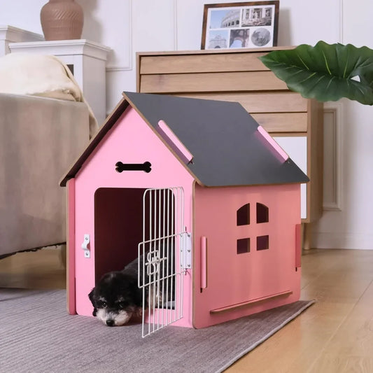 Cozy Wooden Dog House For Small Dogs And Cats Indoor