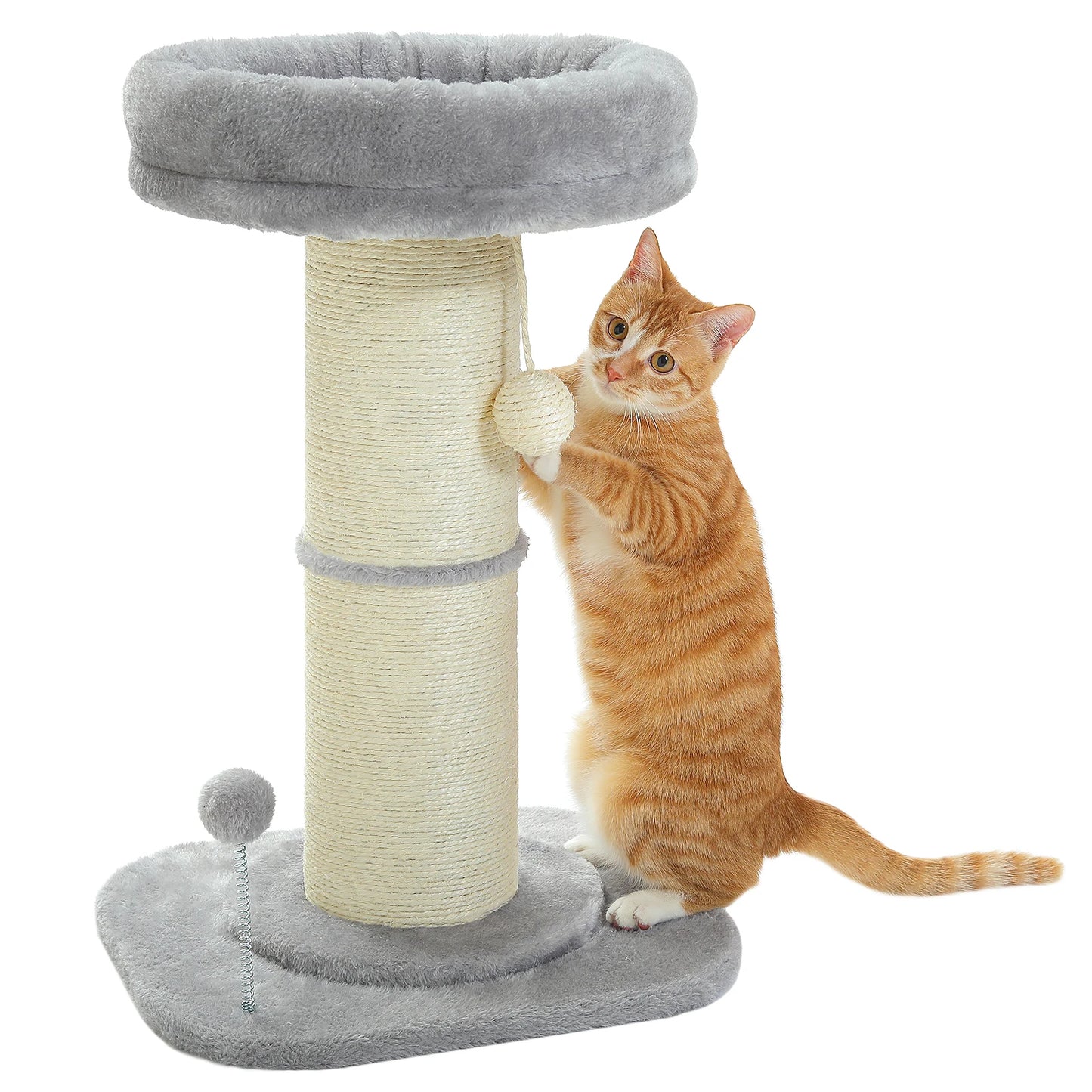 Flower Small Cat Tree Cat Scratching Post for Indoor with Super Thick Natural Sisal Post Pink Stable Removable Perch Mat Balls