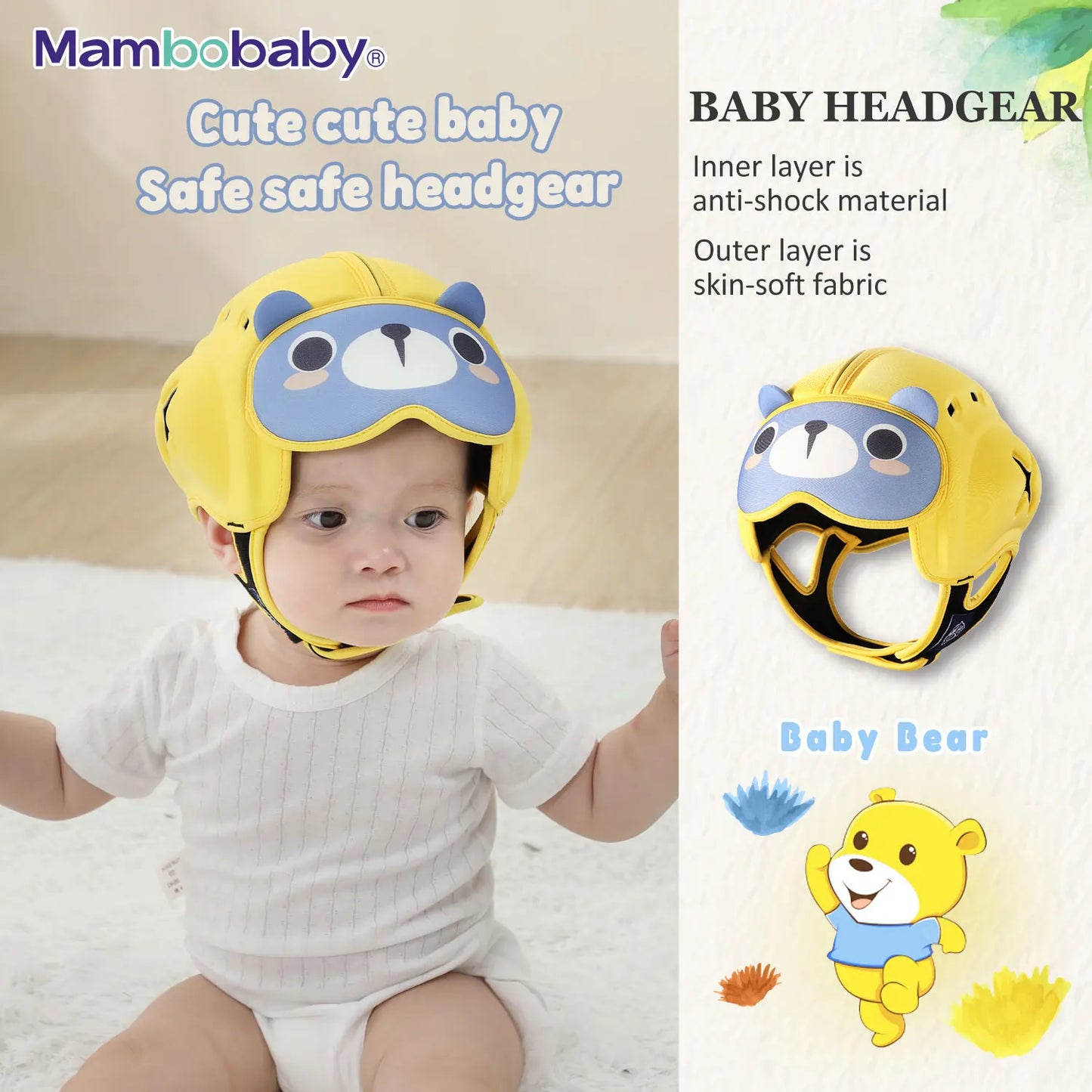 Mambobaby Safe Anti-Shock Baby Helmet for Crawling and Walking Protection for Infants