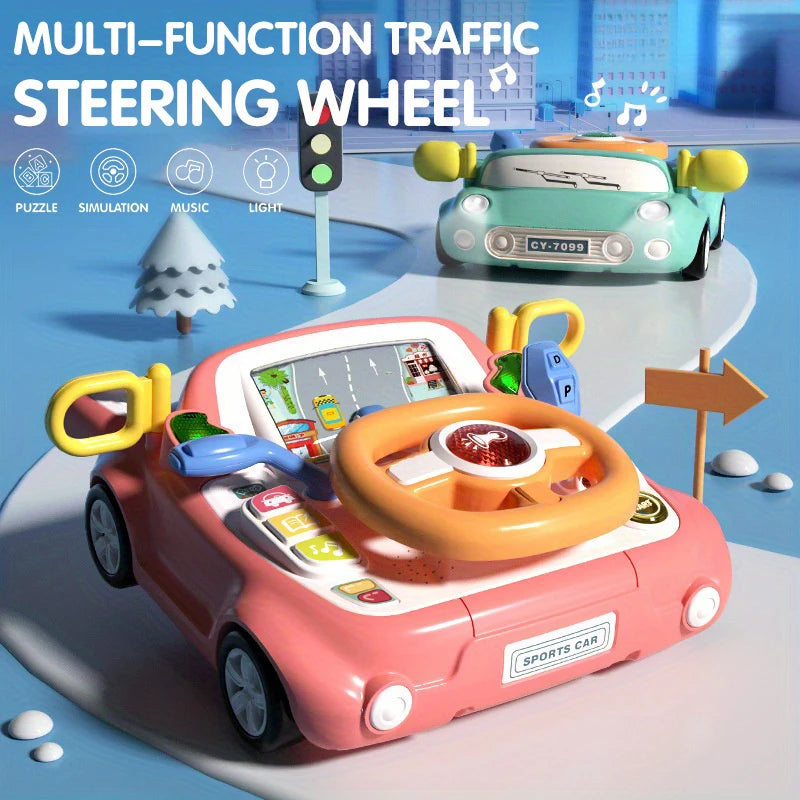 Interactive Baby Car Toy Light and Musical Steering Wheel for Developing Motor Skills
