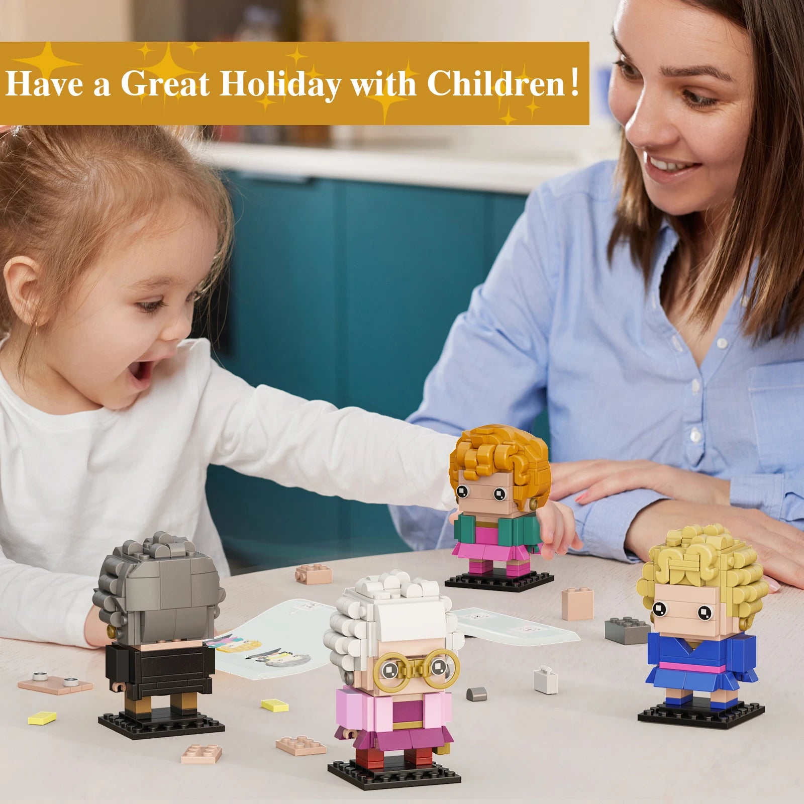 Golden Ladies Girls Building Block Toys 4in1 Sophia Rose Blanche Dorothy Figure Model Set Collection Gift for Fans Kids Adults - Loving Babies & Pets Shop