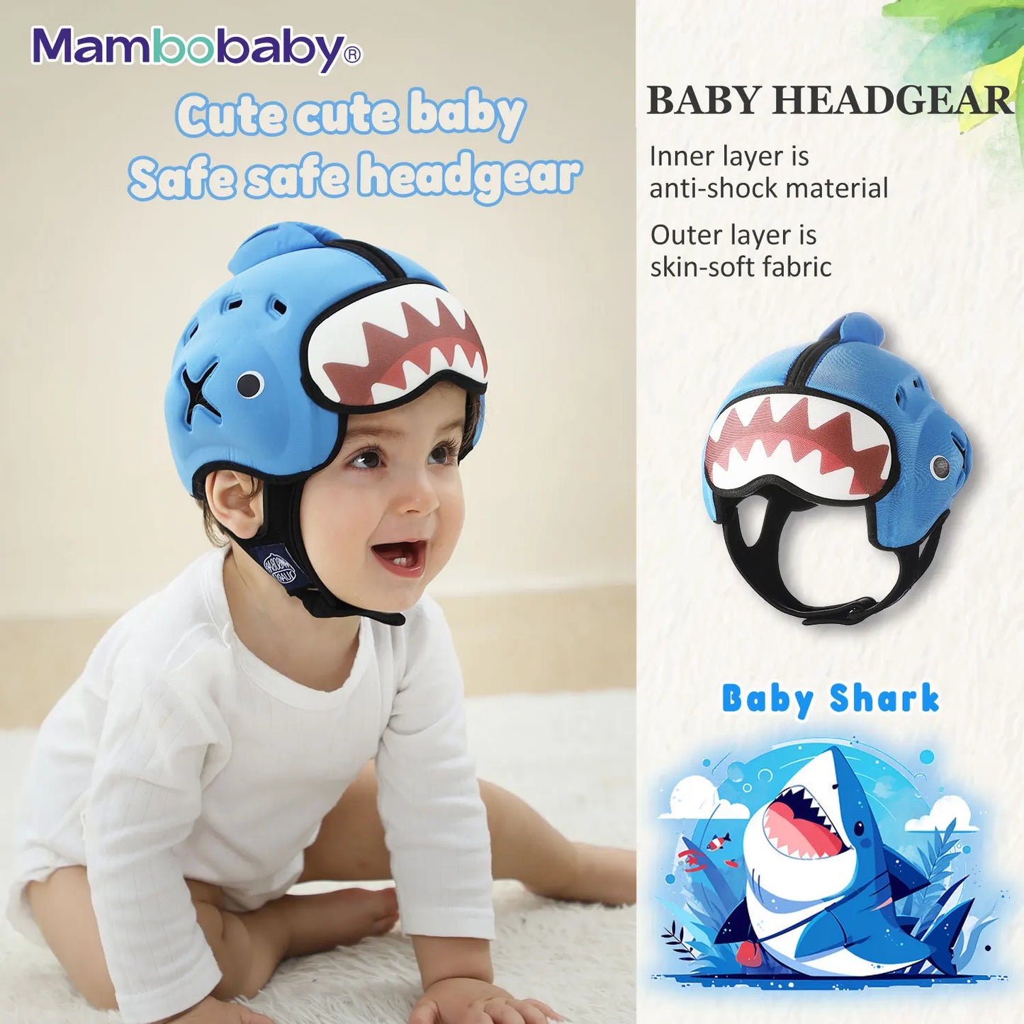 Mambobaby Safe Anti-Shock Baby Helmet for Crawling and Walking Protection for Infants