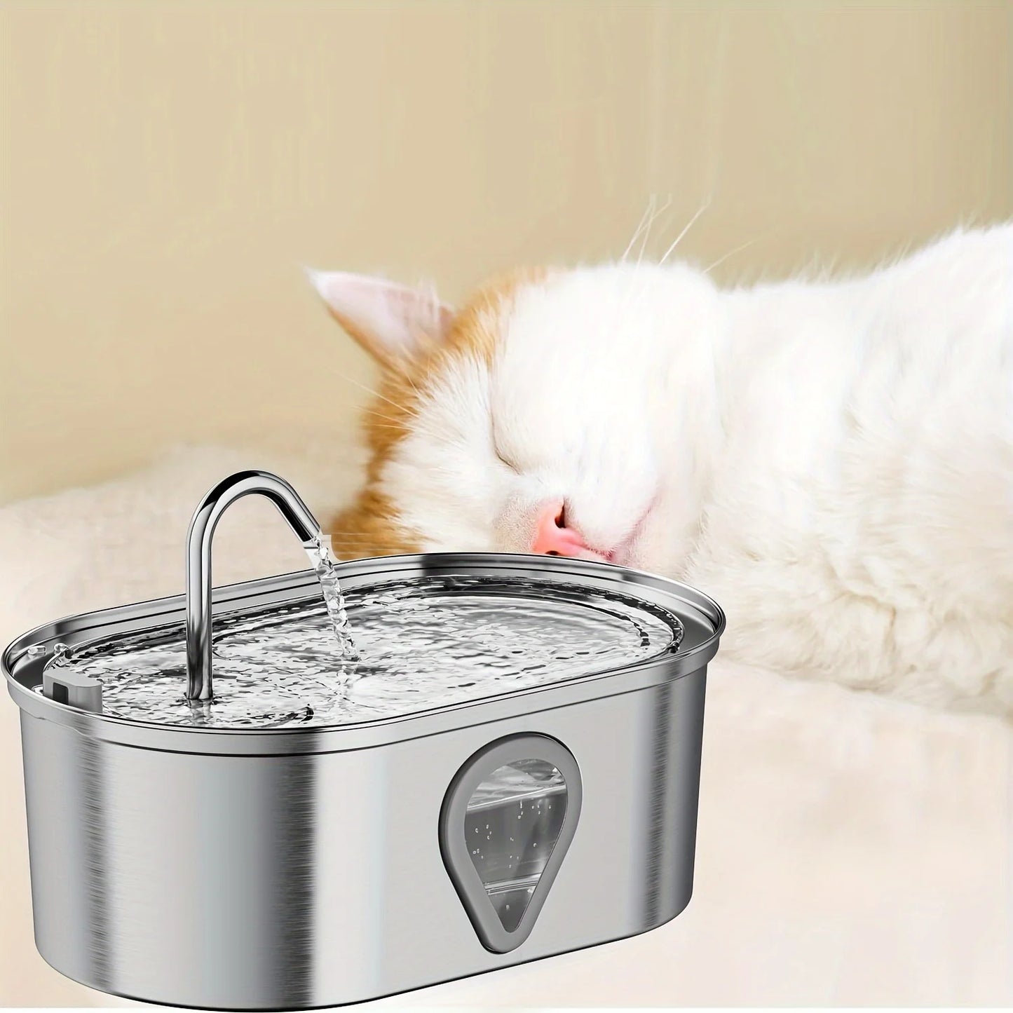 PetHydrate Stainless Steel Cat Water Fountain – 3.5L Large Capacity with LED Lighting