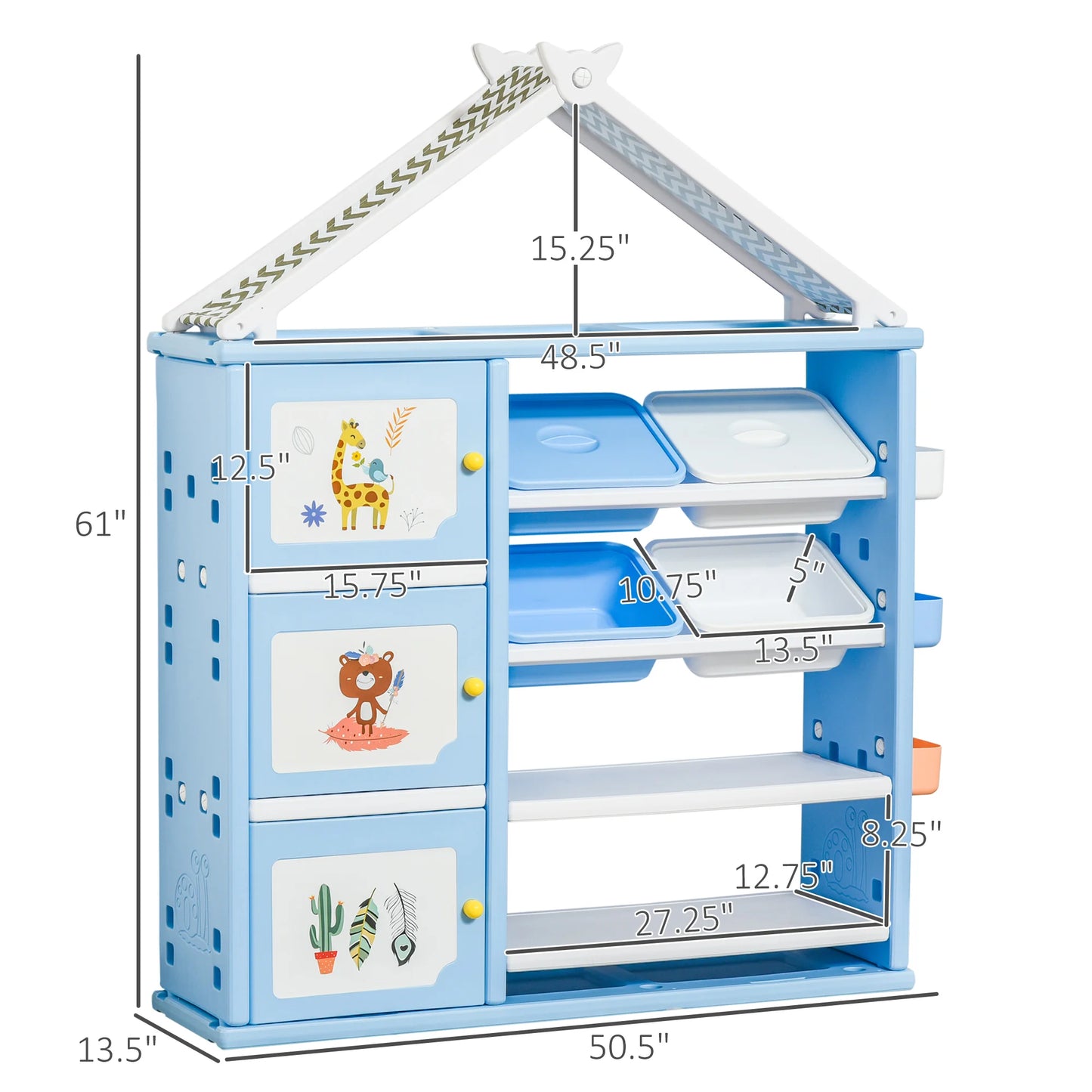 Multi-Style Kids Bedroom Shelf Organizer for Toy Storage and More