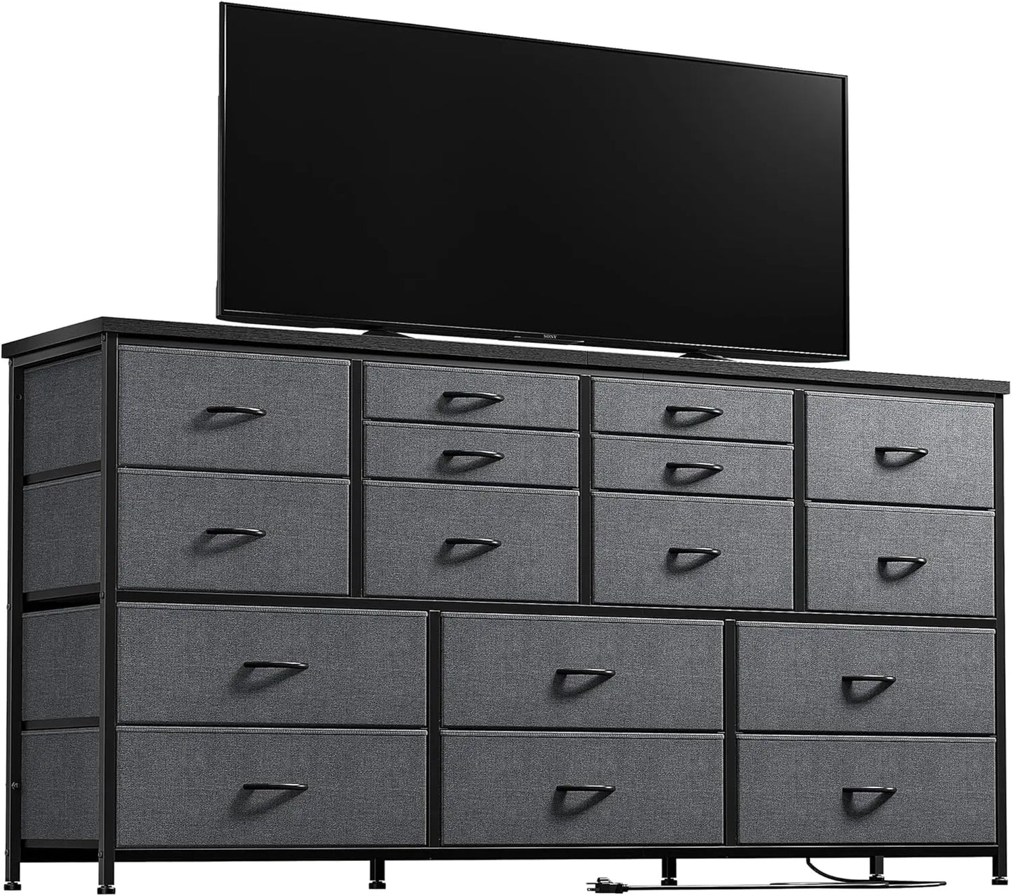 Dresser TV Stand with Power Outlet 60" TV Stands for Living Room Dresser for Bedroom with 16 Drawers for TV Stand - Loving Babies & Pets Shop