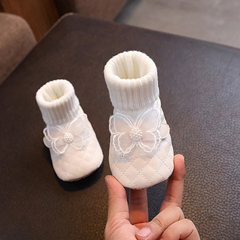 Infant Girls Sparkly Mary Jane Flats Shoes with Bowknot for Birthday Party Wedding Baby Shower and Holiday Festivities - Loving Babies & Pets Shop