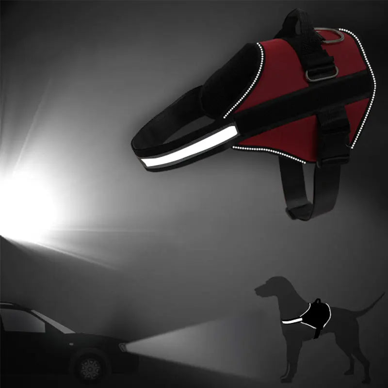No Pull Reflective Dog Harness Adjustable Breathable Vest for Outdoor Walking