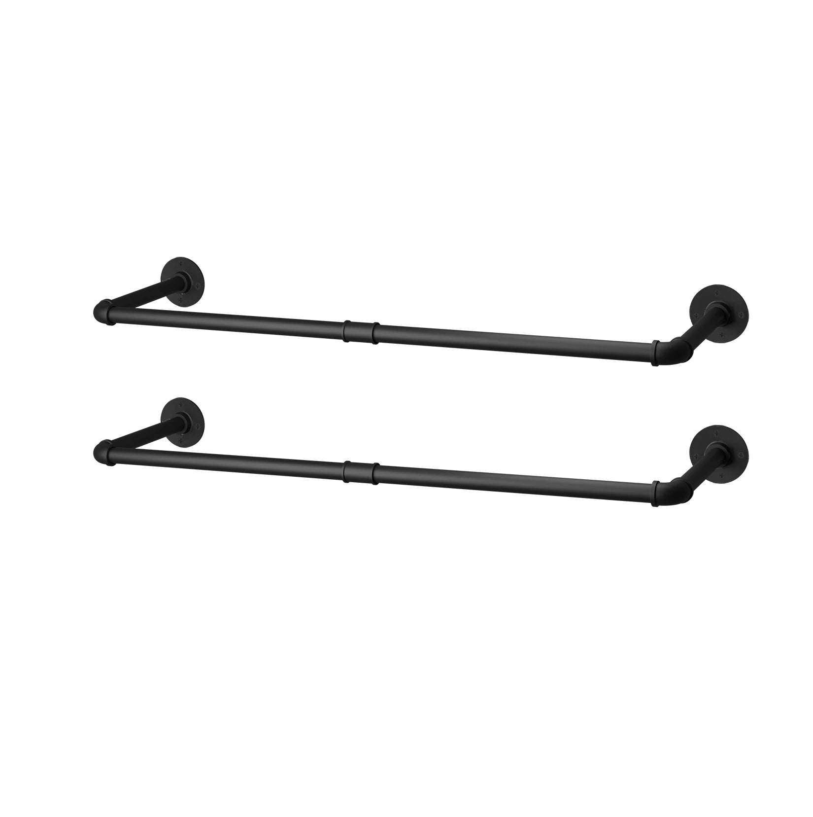 Pack Of 2 Industrial Pipe Clothes Rail Rack Wall-mounted Garment Pipe Rack Wall Iron Closet Organizer Garment Hanging Rod - Loving Babies & Pets Shop