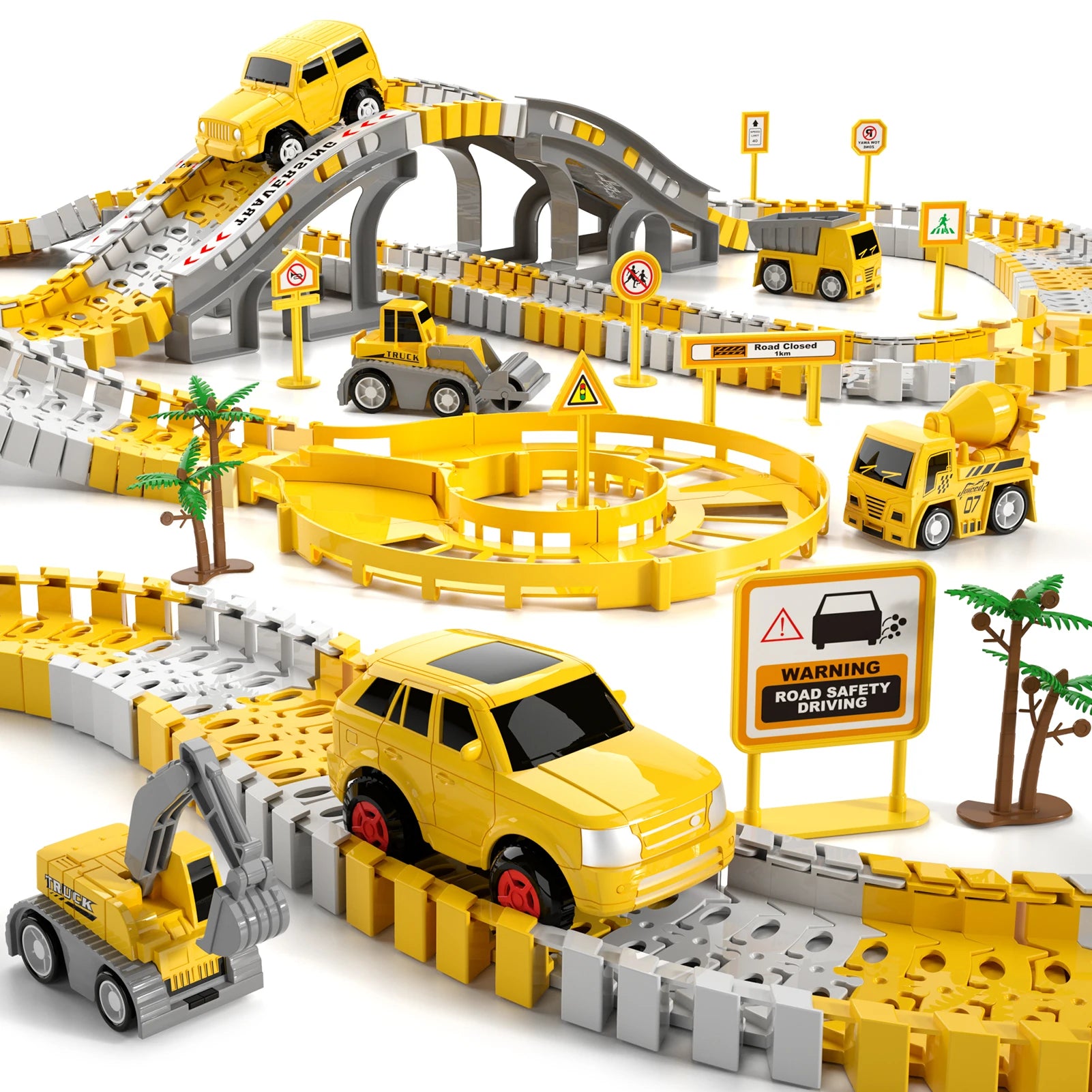 Toddler Boy Toys 236 PCS Race Tracks Toys Gifts for 3 4 5 Year Old Boys Kids, 6 PCS Construction Car Toys Gifts for 2 3 4 5 Year - Loving Babies & Pets Shop