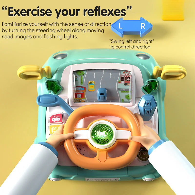 Interactive Baby Car Toy Light and Musical Steering Wheel for Developing Motor Skills