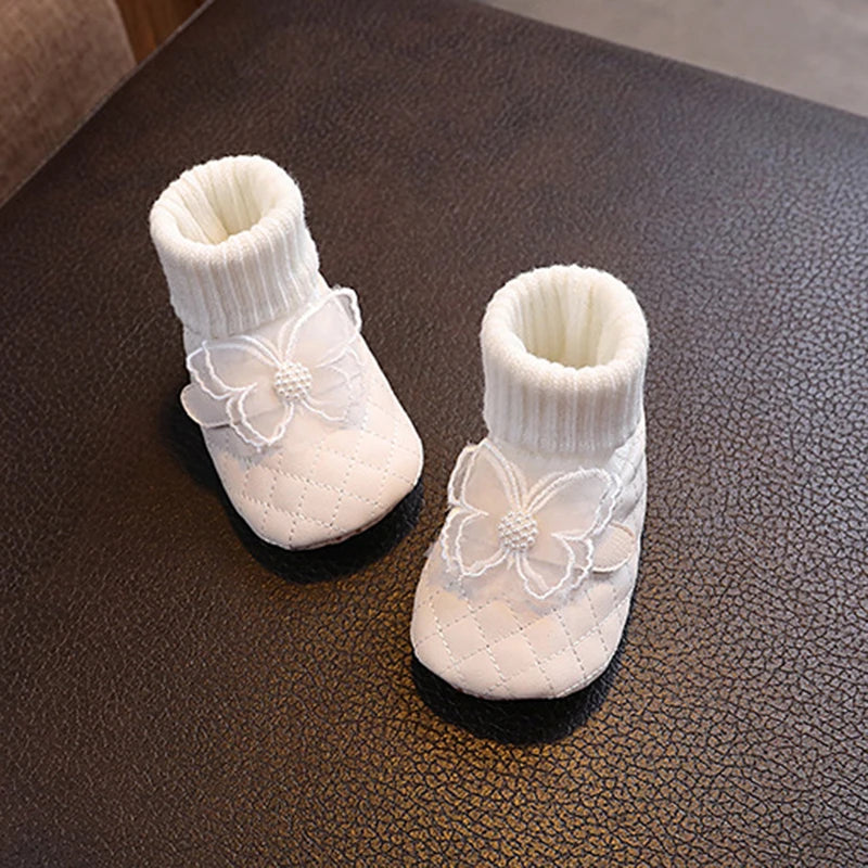 Infant Girls Sparkly Mary Jane Flats Shoes with Bowknot for Birthday Party Wedding Baby Shower and Holiday Festivities - Loving Babies & Pets Shop