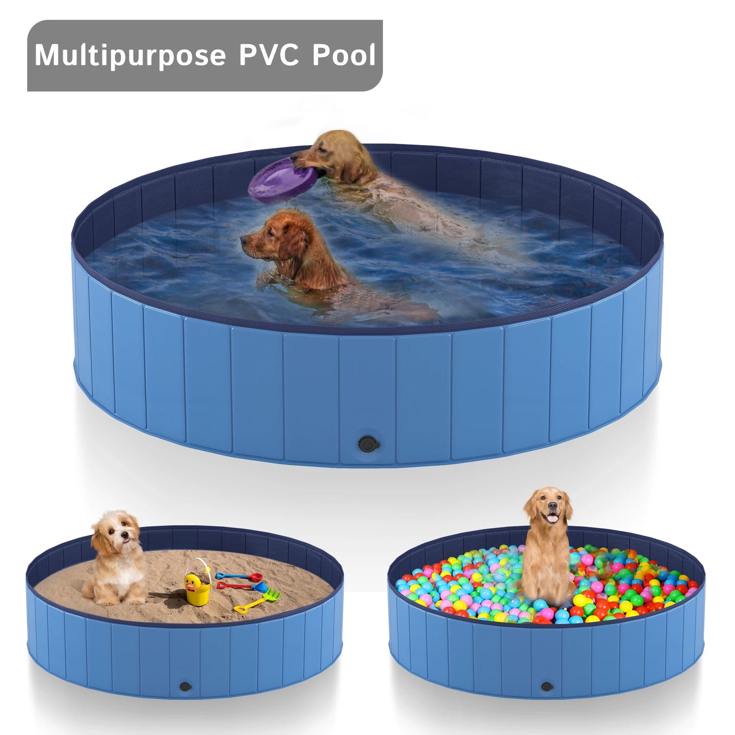 Portable Foldable Dog Pool Anti Slip Collapsible Pet Bath
