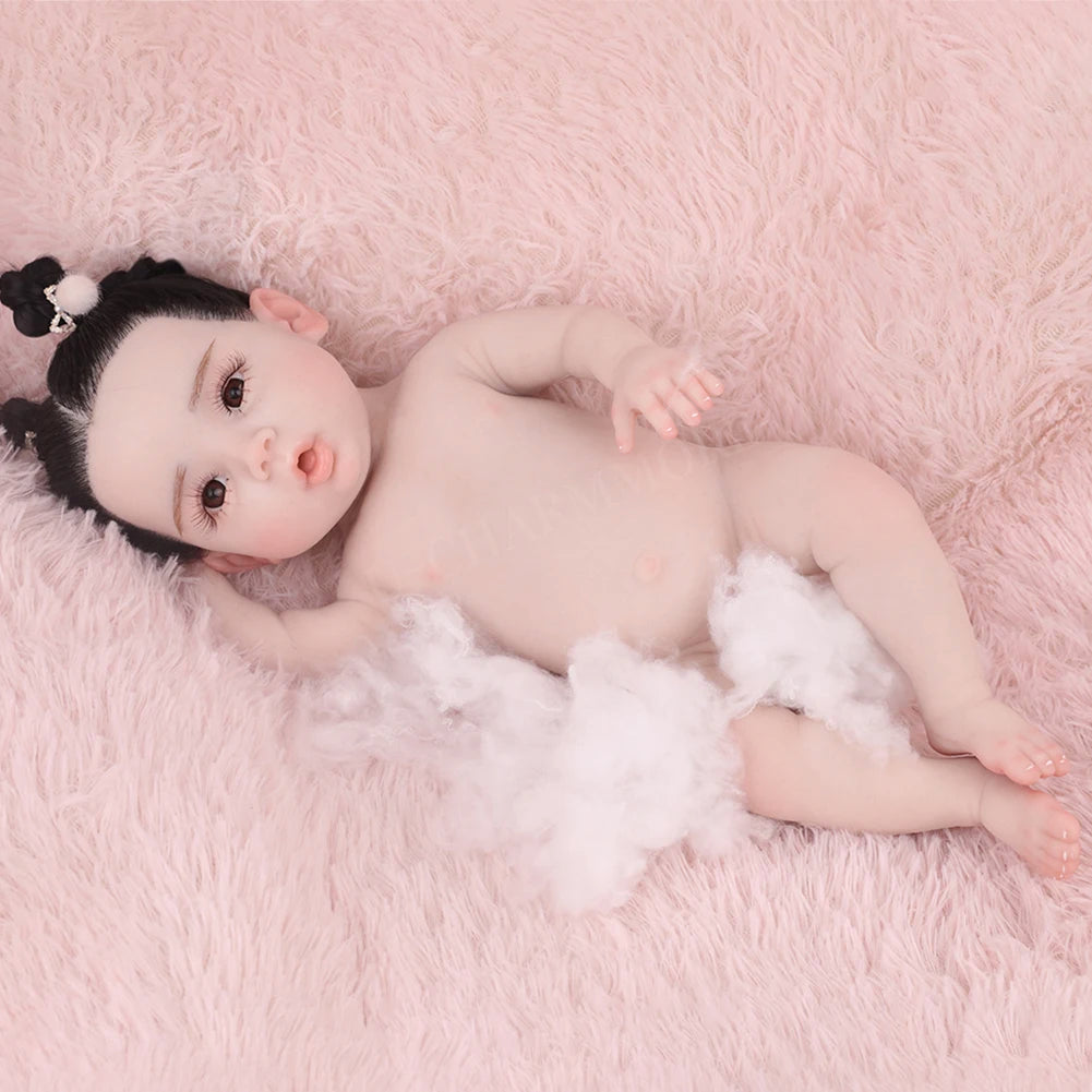U-charmmore 47cm 3KG Full Silicone Reborn Baby Silicone Reborn Doll Full Body Silicone Girl  Real Newborn Baby Kid's Gift - Loving Babies & Pets Shop