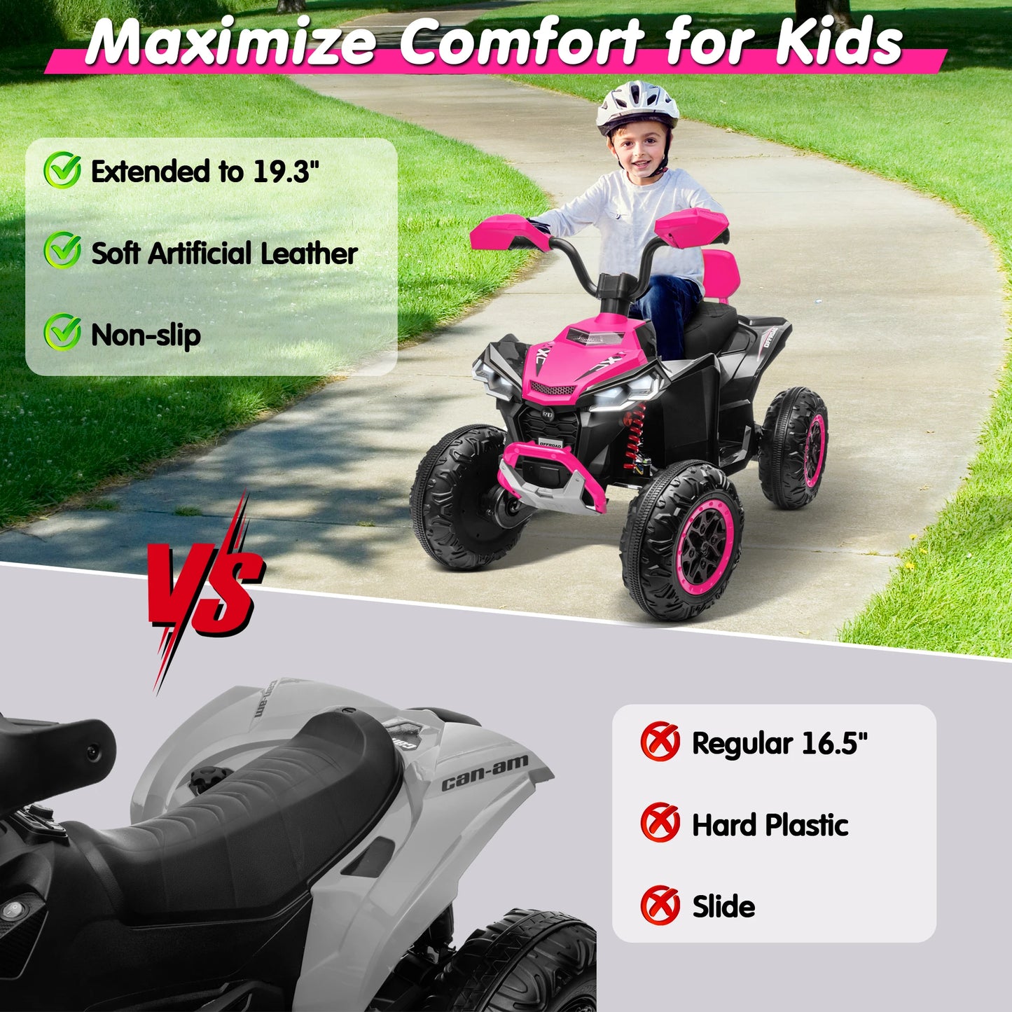 Kids JOYRACER 24V 4 Wheeler ATV Ride On Toy Two Seater with Powerful 800W Motor